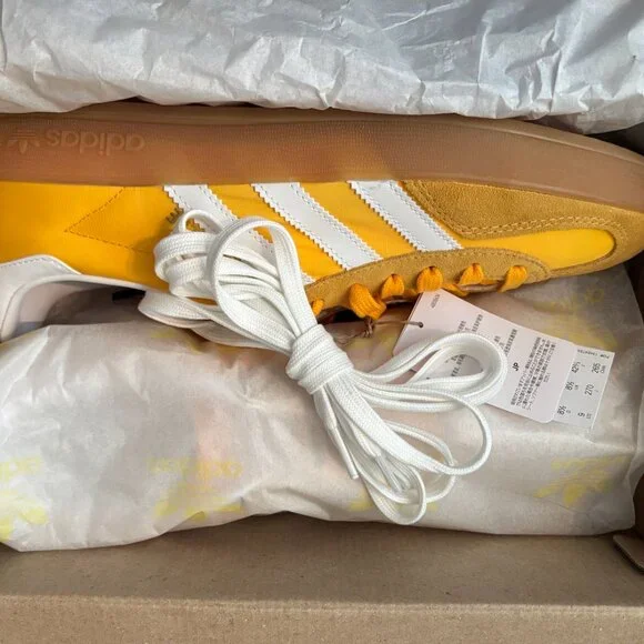 NEW - Original Box Adidas Gazelle Indoor Crew Yellow/Gold - Never worn! M9/W10.5 - Picture 5 of 9